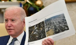Joe Biden Ă la Maison Blanche le 13 dĂ©cembre, aprĂšs un briefing consacrĂ© Ă des tempĂȘtes meurtriĂšres ayant notamment frappĂ© le Kentucky