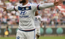 L'attaquant de l'OL Nabil Fekir, lors d'un match de Ligue 1 à Caen, le 29 août 2015