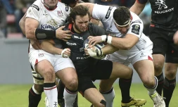 L'ailier toulousain Alexis Palisson (c) en Coupe d'Europe face à l'Ulster, le 20 décembre 2015 au stade Ernest-Wallon