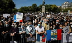 Rassemblement pour réclamer "Justice pour Sarah Halimi", place du Trocadéro à Paris, le 25 avril 2021