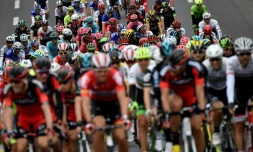 Le peloton du Tour de France, le 4 juillet 2016 entre Granville et Angers