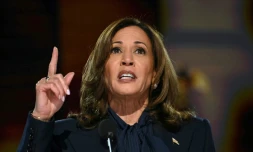 Kamala Harris lors de son discours devant la convention démocrate à Chicago, le 22 août 2024