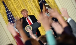 Le président américain Donald Trump lors d'une conférence de presse à la Maison Blanche, à Washington, le 16 février 2017