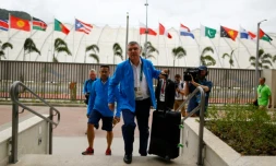 Le président du CIO Thomas Bach lors de son arrivée au Village olympique à Rio de Janeiro, le 28 juillet 2016