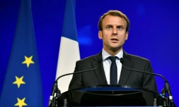 Emmanuel Macron lors de la cérémonie de passation de pouvoirs le 31 août 2016 à Bercy à Paris