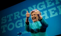 La candidate démocrate Hillary Clinton en campagne le 14 octobre 2016 à Seattle