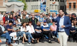 Jimmie Åkesson, leader des Démocrates de Suède, en campagne à Sundsvall en Suède, le 17 août 2018