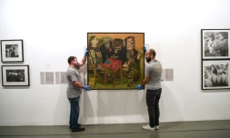 Le musée d'art moderne d'Istanbul va déménager et faire peau neuve, les oeuvres sont décrochées puis mises en caisse, le 23 mars 2018