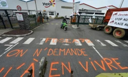 Manifestation de producteurs de lait, le 13 juin 2017, au Mans, pour exiger de meilleurs prix