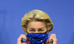 La présidente de la Commission européenne, Ursula von der Leyen le 1er octobre 2020 avant un sommet européen à Bruxelles