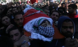 Funérailles à Naplouse le 27 décembre 2015 d'un Palestinien, mort des suites de tirs israliens, après avoir tenté de forcer un poste de contrôle israélien