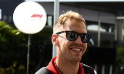 Le pilote allemand Sebastian Vettel (Ferrari) à son arrivée à Marian Bay pour le GP de Singapour, le 13 septembre 2018