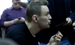 Alexeï Navalny, lors de son procès à Moscou, le 27 mars 2017