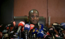Le président de la Commission nationale de recensement des votes du Sénégal, Amady Diouf, annonce les résultats de l'élection présidentielle, le 27 mars 2024 à Dakar