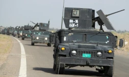 Les forces du contre-terrorisme irakiennes se dirigent le 28 mai 2016 vers al-Sejar près de Fallouja