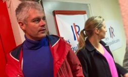 Laurent Wauquiez, candidat à la présidence des Républicains (LR), après avoir voté au Puy-en-Velay, le 10 décembre 2017   