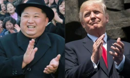 Kim Jong Un et Donald Trump dans un montage réalisé le 9 mars. Les deux hommes doivent se rencontrer d'ici fin mai