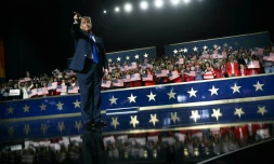 Donald Trump lors de la convention républicaine au American Airlines Center de Dallas, au Texas, le 9 septembre 2026