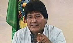 Image tirée de la télévision bolivienne montrant Evo Morales annonçant sa démission le 10 novembre