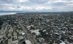 Vue aérienne de la ville de Goma, dans l'est de la RC, le 10 septembre 2023