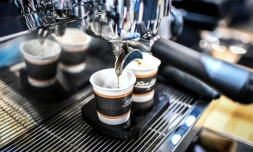 Une machine à café lors d'un salon consacré au café à Paris le 27 mai 2019, le "Paris Coffee show"