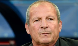 Rolland Courbis lors de la défaite à domicile de Caen 1-0 face à Bordeaux en dernière journée de L1 le 24 mai 2019
