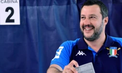 Matteo Salvini vote Ă Milan, le 26 mai 2019