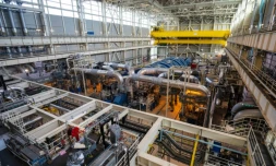 Vue intérieure du réacteur de troisiÚme génération EPR de Flamanville, dans le nord-ouest de la France, le 14 juin 2022