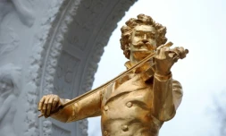 Statue de Johann Strauss II, le 16 janvier 2025 à Vienne