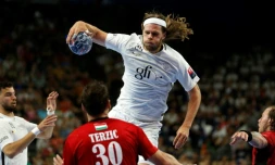 La star danoise du PSG Mikkel Hansen lors du match contre les les Hongrois de Veszprém, le 3 juin 2017