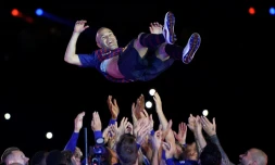 Le milieu de terrain du FC Barcelone lors de ses adieux le 20 mai 2018 au Camp Nou