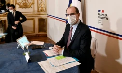 Le Premier ministre Jean Castex lors d'une réunion à l'hôtel Matignon, le 11 janvier 2022 à Paris