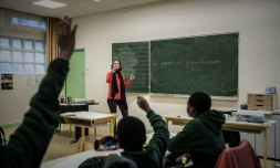 Un cours de la Fondation Espérance banlieues, le 13 janvier 2017 à Asnières-sur-Seine près de Paris 