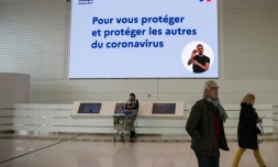 Ecran d'information à Saint-Herblain le 13 mars 2020