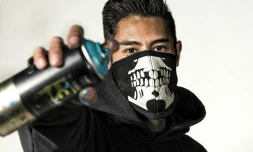 Eric Fernando Rivera, devenu graffeur, au centre d'art FARO de Mexico, le 18 février 2017