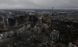 Photo des destructions dans la ville de Kostyantynivka, dans la région de Donetsk, le 12 novembre 2025, transmise par l'armée ukrainienne