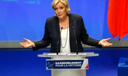 Le présidente du Front national Marine Le Pen le 11 mars 2018 à Lille.