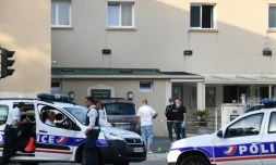 La police sur les lieux de l'agression de l'imam de la mosquée Sunna, le 27 juin 2019 à Brest