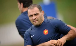 Raphael Ibanez, alors entraßneur et capitaine du XV de France lors d'une séance d'entraßnement, le 10 octobre 2007 à Marcoussis