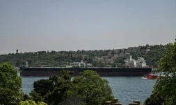 Le Maran Helios, un navire battant pavillon grec, traverse le Bosphore, le 30 mai 2022 à Istanbul