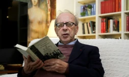 L'écrivain albanais Ismaïl Kadaré, le 14 octobre 2023 à Tirana