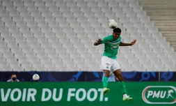 Le jeune défenseur Wesley Fofana  avec Saint-Etienne contre Paris, en finale de la Coupe de France, le 24 juillet 2020 au Stade de France