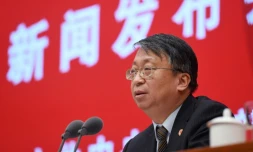 Shen Chunyao, haut responsable du Bureau des affaires de Hong Kong et Macao lors d'une conférence de presse à Pékin le 1er novembre 2019