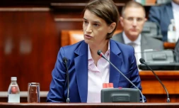 La Première ministre serbe Ana Brnabic au parlement serbe, à Belgrade, le 28 juin 2017