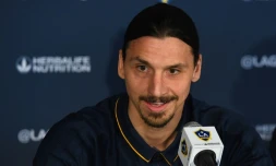 Zlatan Ibrahimovic, le 30 mars 2018 à Carson, en Californie, pour sa présentation au Los Angeles Galaxy 