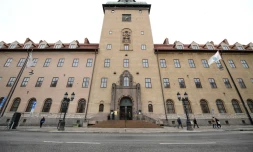 Le tribunal de district de Stockholm au moment oĂč dĂ©bute l'audience principale contre l'ancien gĂ©nĂ©ral syrien Mohammed Hamo, le 15 avril 2024