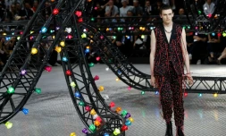 Un mannequin présente une création Dior, le 25 juin 2016 à Paris