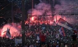 Manifestation pour des élections anticipées à Belgrade, le 28 juin 2025
