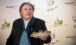 L'acteur français Gérard Depardieu à Moscou le 27 avril 2018