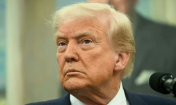 Le président américain Donald Trump s'exprime lors d'une cérémonie de prestation de serment à la Maison Blanche, à Washington, le 7 mai 2025